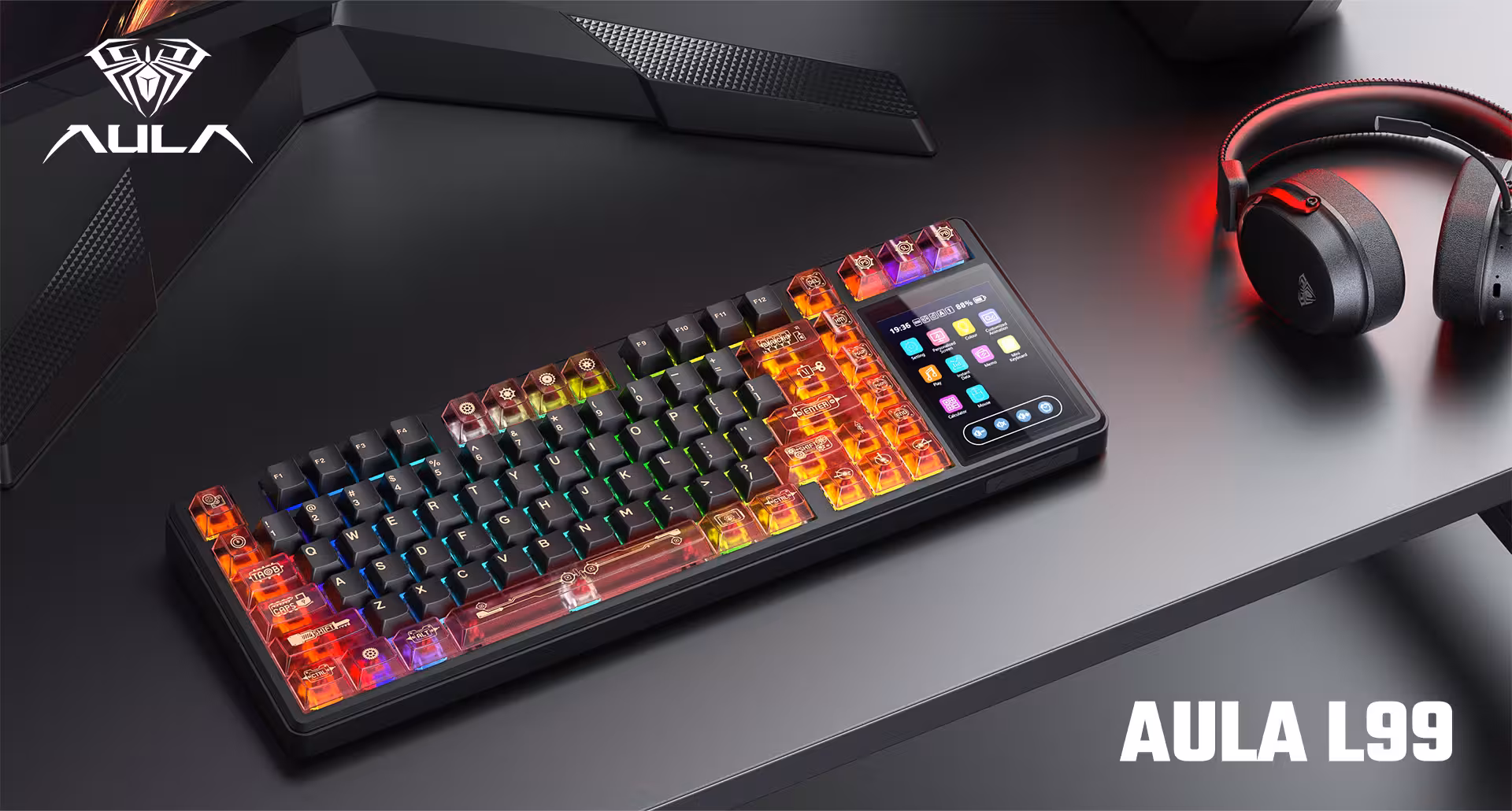 AULA L99 keyboard and headset